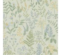 Holden Decor Floral Sprig Botanical Leaf Paradise Garden Flower Leaves Wallpaper in Blue Holden Decor Blue
