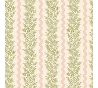 Holden Decor Foliage Stripe Cream / Blush Wallpaper, Green