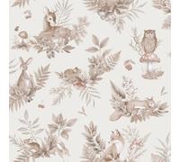 Holden Décor Forest Friends Textured Wallpaper in White Holden Décor White