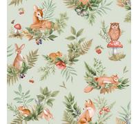 Holden Decor Forest Friends Sage Children's Wallpaper, Green