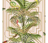 Holden Decor Glasshouse Congo Pink Wallpaper 90200 - Tropical Plam Birds Snake