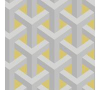 Holden Decor Glistening Trident Geo Grey Yellow Wallpaper 12811