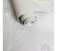 Holden Décor Grey Feather Embossed Wallpaper