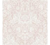 Holden Decor Harlen Woodland Dasmask Luxury Wallpaper Coral Pink 90161