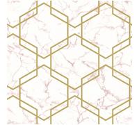 Holden Decor Hexagon Geo Marble Effect Metallic Glitter Wallpaper in Pink Holden Decor Pink