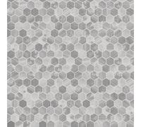 Holden Talara Tiles Hexara Vinyl Hexagonal Design Honeycomb Mosaic Style Pattern Wallpaper with Metallic Finish Ideal for Kitchens Bathrooms Feature Walls Living Rooms Grey (89401)