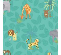 Holden Décor Holden Decor 12542 Make Believe Jungle Friends Teal Wallpaper
