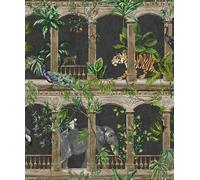 Holden Decor Outside In Animal Arches Black Wallpaper 13111
