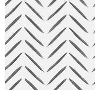 Holden Décor Holden Decor Brush Marks Tribal Chevron Stripe Zig Zag Feature Smooth Wallpaper Black And White 13040