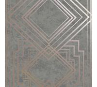 Holden Décor Holden Decor Delano Geometric Grey/rose Gold Metallic Textured Wallpaper 75941