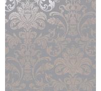 Holden Décor Holden Decor Glistening Damask Grey / Rose Gold Smooth Wallpaper