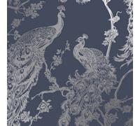 Holden Decor Glistening Peacock Wallpaper Holden Navy