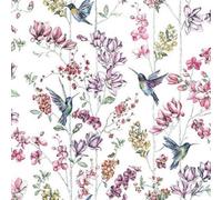 Holden Décor Holden Decor Glitter Humming Bird White/multi Floral Bird Smooth Wallpaper