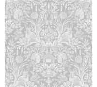 Holden Décor Holden Decor Harlen Wallpaper Trees Flowers Hedgehogs Grey Leaves Rabbits Damask 90160