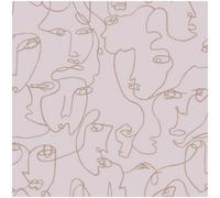 Holden Decor Linear Visages Pink Wallpaper Gold Faces Washable Paste The Wall
