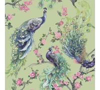 Holden Décor Holden Decor Menali Peacock Design Green Glitter Texture Surface Wallpaper 35921