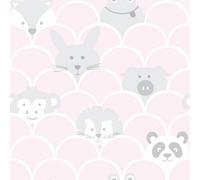 Holden Décor Holden Decor Peek A Boo Kids Animals Pink Wallpaper 91031