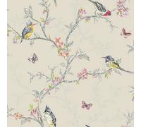 Beige - 98082 - Phoebe - Birds - Trees - Blossom - Butterflies - Statement - Holden Decor Wallpaper