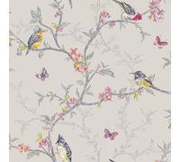 Holden Decor Phoebe Birds Wallpaper Holden Dove Grey