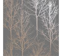 Holden Décor Holden Decor Rhea Zandra Trees Dark Grey / Rose Gold Smooth Wallpaper