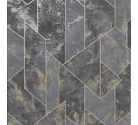 Holden Décor Holden Decor Zarci Charcoal Geometric Embossed Wallpaper