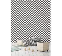 Holden Décor Holden Decor Zig Zag Chevron Black & White Stripes Geometric Wallpaper 12574