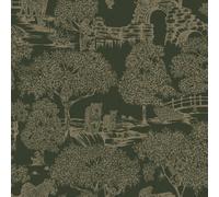 Holden Décor Holden Decor Zoo Lake Green Wallpaper Animal Print Trees Stylish Feature Wall