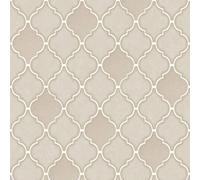 Retro Trellis Tile Ogee Geometric Glitter Geo Tiling On a Roll Wallpaper Holden Decor Stone One Size