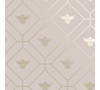 Honeycomb Bee Wallpaper - Pink