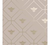 Holden Decor Honeycomb Bee Pink Wallpaper 13083 - Metallic Geometric