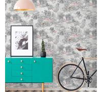 Holden Décor Kaleidoscope Mayang Wallpaper Grey Holden 90661
