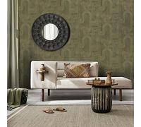 Holden Decor Khalili Wallpaper Macrame Khaki 65953 Metallic Geometric