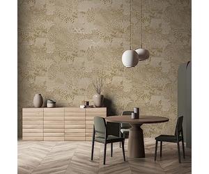 Holden Decor Khalili Wallpaper Mirissa Gold 65962 Metallic Japanese Garden Lily Pond Oriental