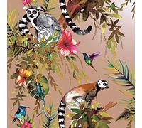 Holden Decor Lemur Midnight Rose Gold Wallpaper 12404 - Tropical Hummingbird