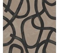 Holden Decor Linear Swirl Taupe Wallpaper 10m x 53cm, Brown