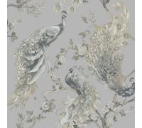 Holden Décor Menali Peacock Textured Wallpaper in Grey Holden Décor Grey