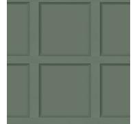 Holden Decor Modern Wood Panel 3D Effect Wooden Panelling Wallpaper Feature Wall 10m Roll [Green 12982]