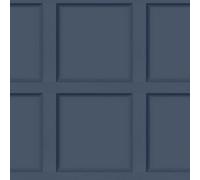 Holden Decor Modern Wood Panel 3D Effect Wooden Panelling Wallpaper Feature Wall 10m Roll [Navy Blue 12980]