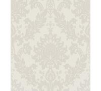 Holden Décor Opus Clara Damask Classic Dove White Traditional Heavyweight Vinyl Wallpaper