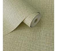 Holden Décor Opus Tessuto Fabric Textile Plain Sage Heavyweight Vinyl Wallpaper