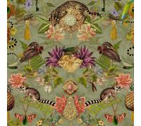 Holden Decor Ornate Oddities Animal Eclectic Wallpaper, Sage Green (14411) | Wallcovering for living room, hallway and bedroom, whimsical lemur and beetle motif, smooth matte finish, paste-the-paper