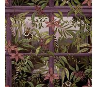 Holden Decor Outside in Tropical Window Plum Wallpaper 13141 - Lemurs