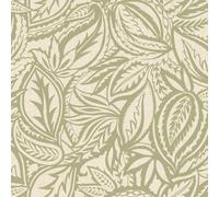 Holden Decor Paisley Leaf Wallpaper, Botanical, Neutral, Sage Green (14440) | Wallcovering for lounge, study and conservatory, botanical foliage pattern, subtle neutral background, paste-the-paper