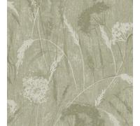 Holden Decor Pappus Botanical Floral Dandelions Flowers Metallic Textured Wallpaper in Green Holden Decor Green