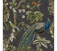 Holden Decor Peacock Woods Charcoal Wallpaper 13681