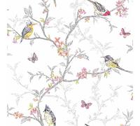 Holden Décor Phoebe Birds Wallpaper in White Holden Décor White