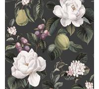 Holden Décor Pyrus Floral Wallpaper in Charcoal Holden Décor Charcoal