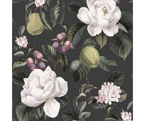 Holden Décor Pyrus Floral Wallpaper in Charcoal Holden Décor Charcoal