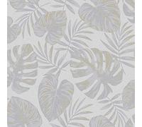 Holden Decor Riviera Leaf Grey Wallpaper 75910 - Textured Tropical Palm