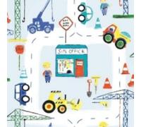 Holden Décor Road Works Ahead Construction Wallpaper Blue Holden 11051